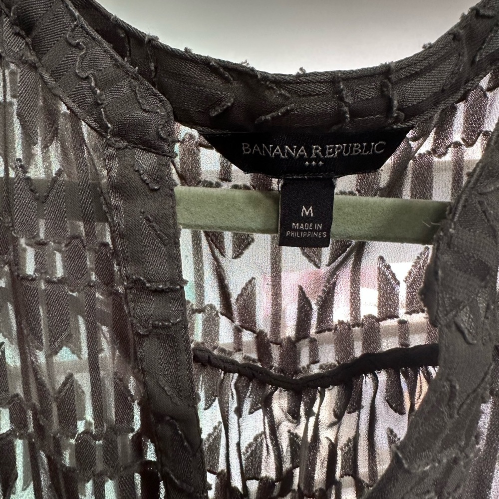 Banana Republic Sheer Black Top
